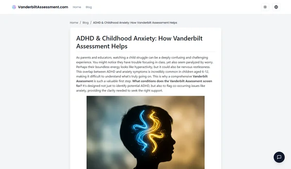 ADHD & Childhood Anxiety: How Vanderbilt Assessment Helps