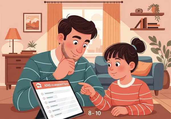 Parent and child considering ADHD assessment options