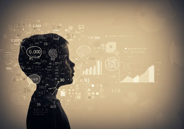 Child's data, numbers, and brain, showing holistic understanding