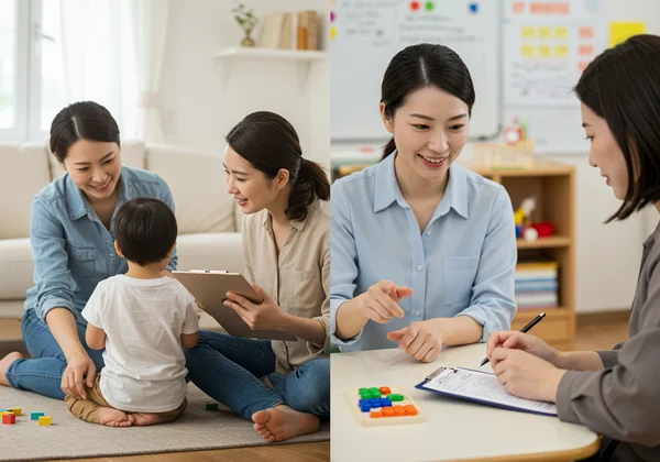 Parent and teacher assessing child behavior for Vanderbilt
