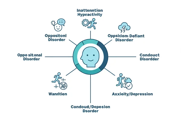 Infographic showing areas measured by Vanderbilt Assessment.