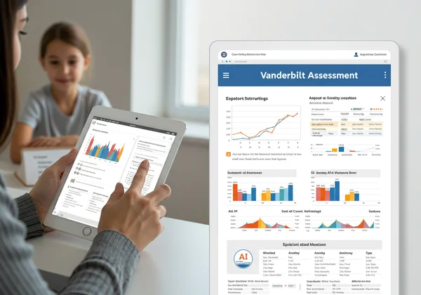 Online Vanderbilt assessment form with results and AI insights